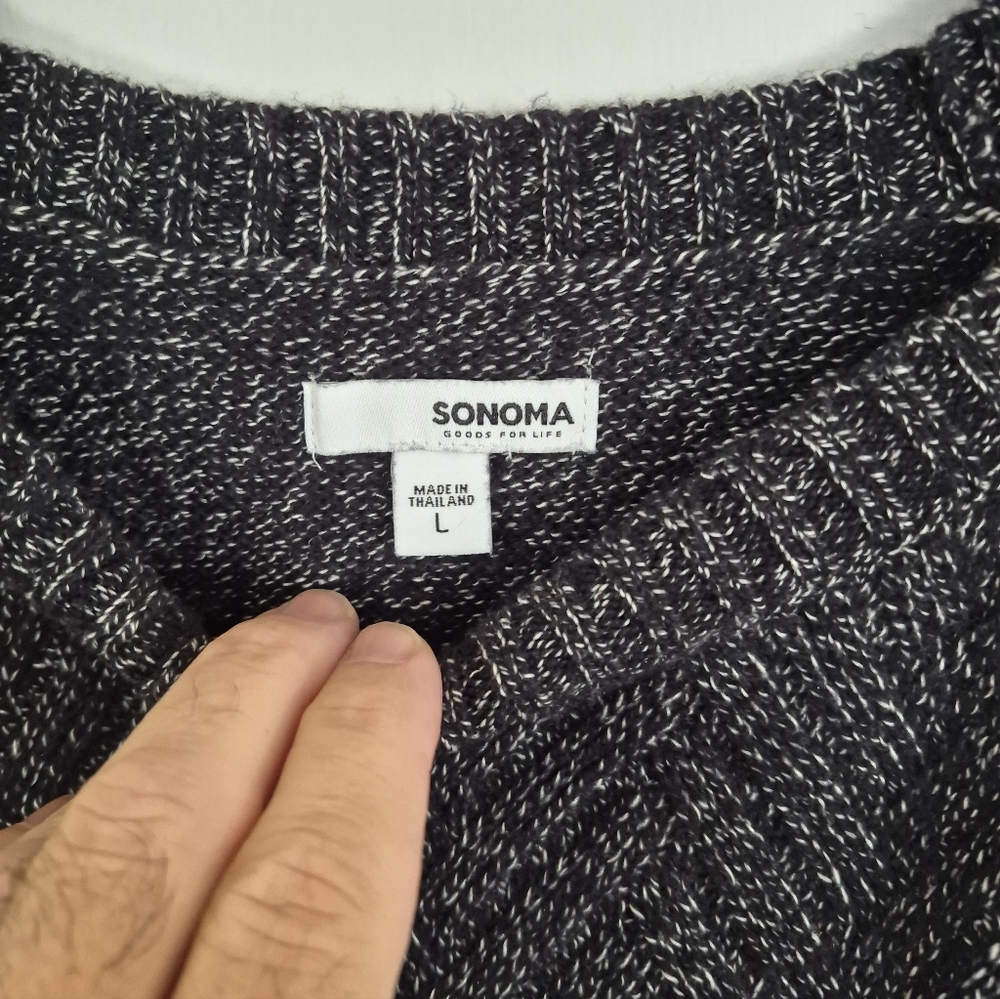 Sonoma Black and White Crew Neck Sweater